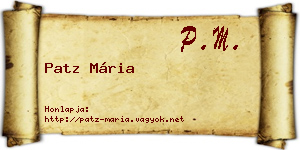 Patz Mária névjegykártya