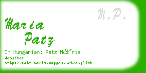 maria patz business card